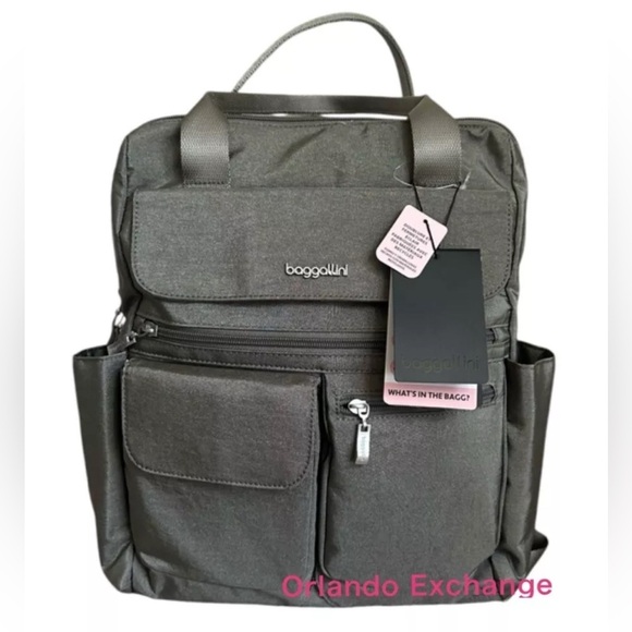 Baggallini Gray Metallic Backpack - Picture 1 of 13